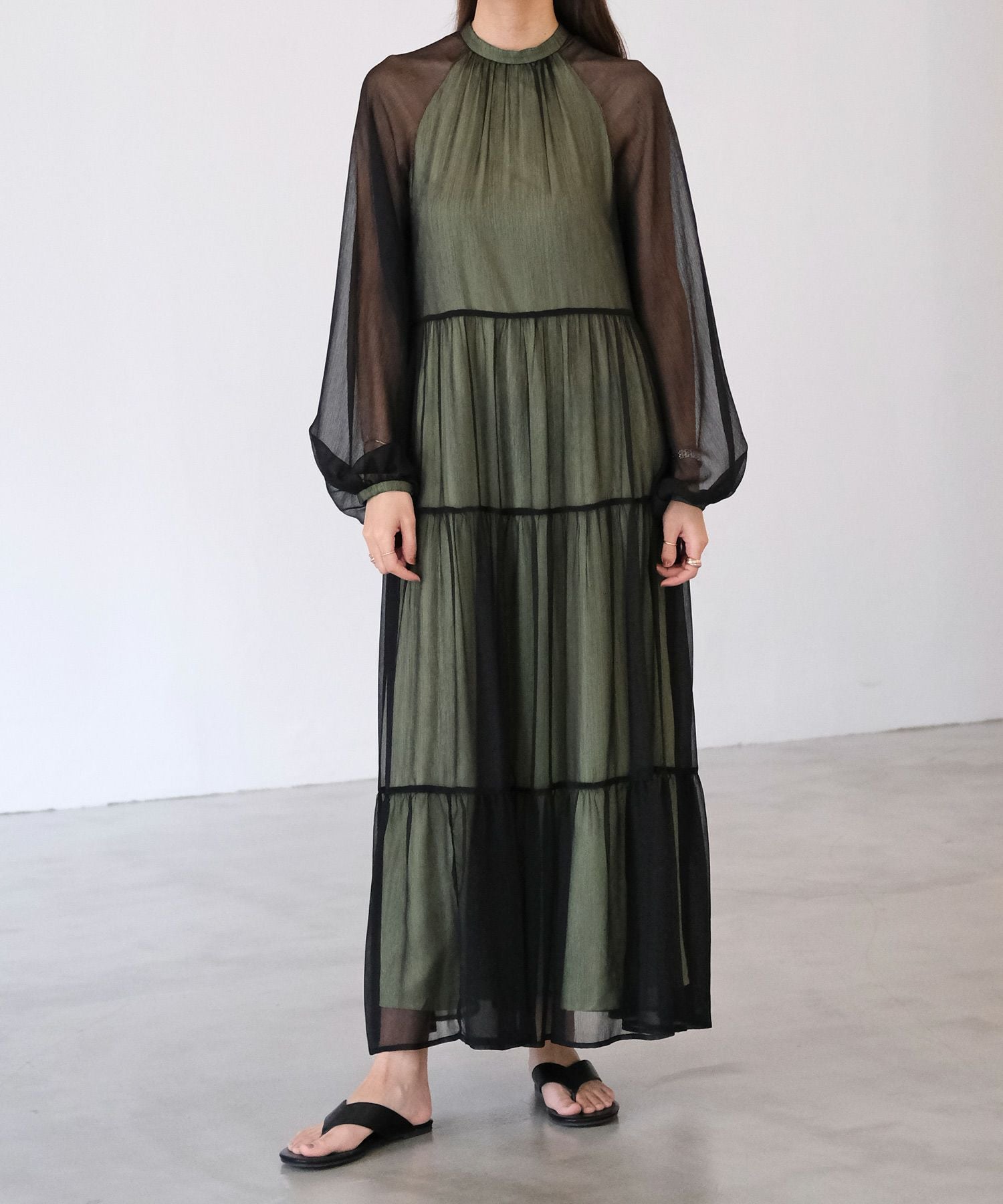 AKTE シフォンビスチェ ロングシフォンワンピース | AKTE