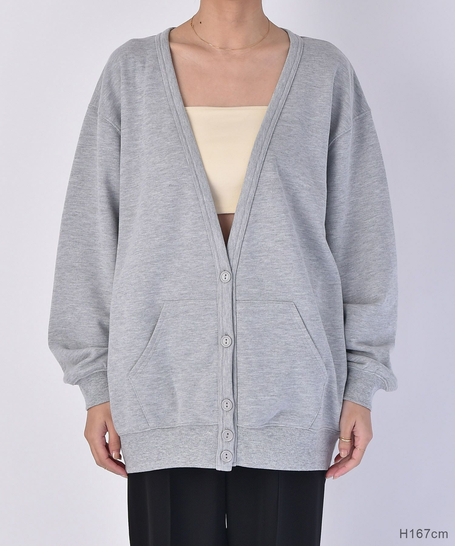 グレー スウェット カーディガン Jackman」Grace Sweat Cardigan ジャックマン グレース編み スウェット