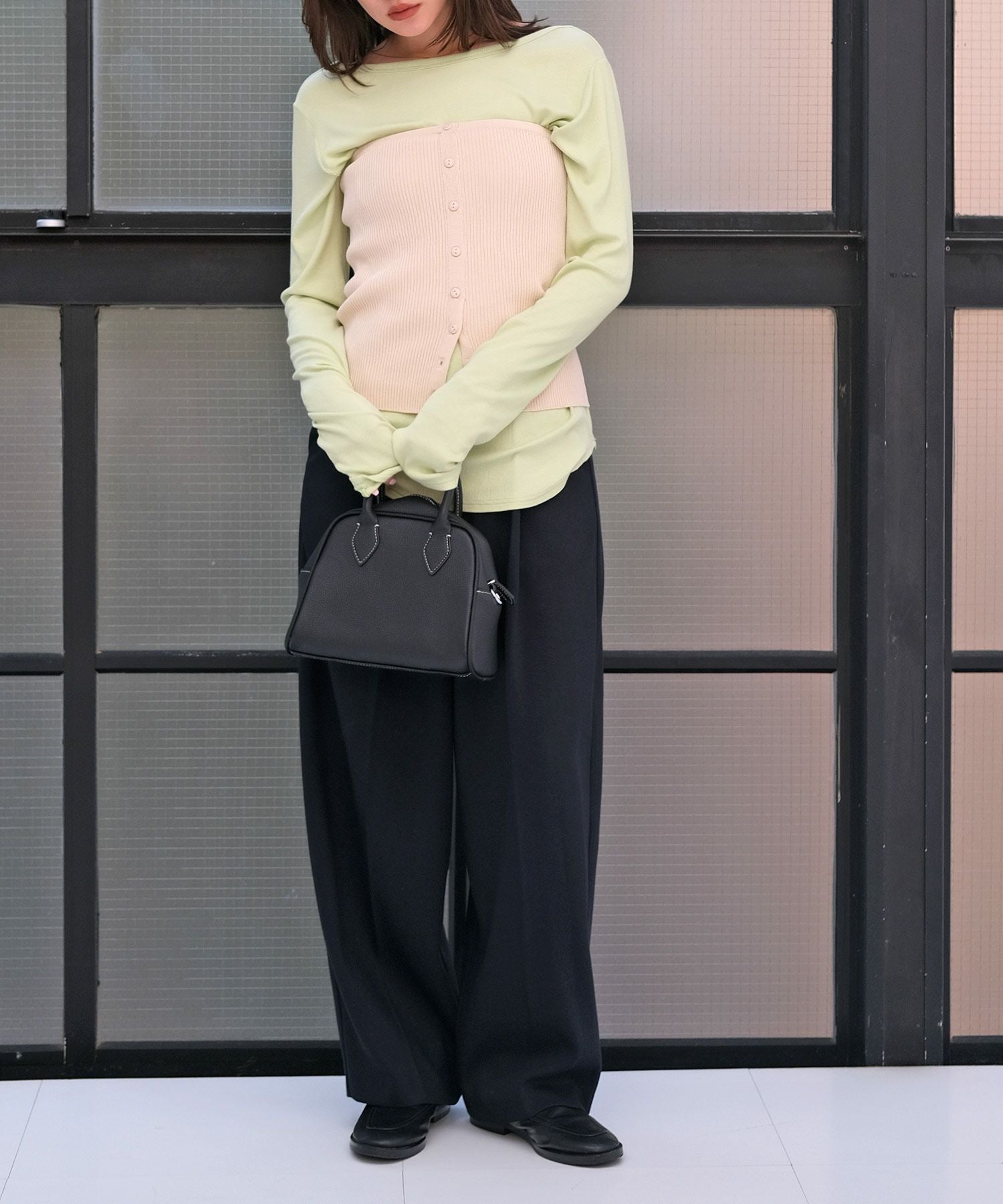 TAN ニットビスチェ CLEA tシャツ ニットビスチェセットシアートップス メンズ レディース