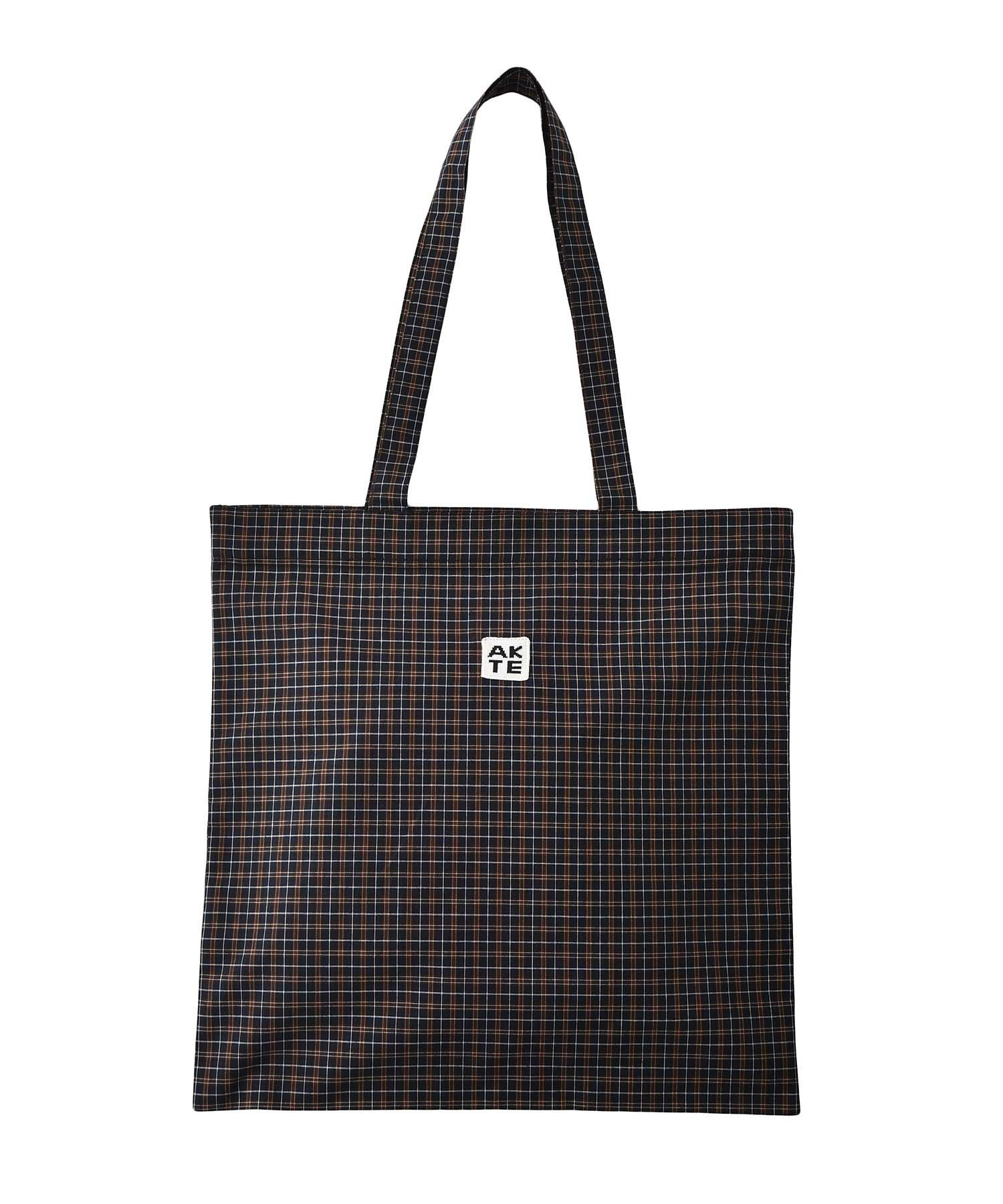 ファスナーロゴチェックトートBAG | AKTE