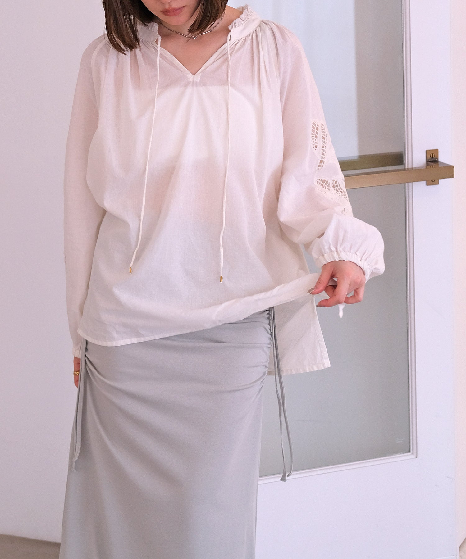 ≪SPECIAL PRICE≫エンブロイダリースキッパーブラウス | AKTE